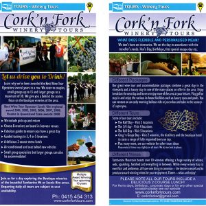 Cork n Fork Winery Tours brochure